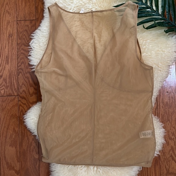 Soft Surroundings Tan/Nude Sheer Top/ Nylon & Spandex blend/ Side Zipper Closure - Picture 4 of 10
